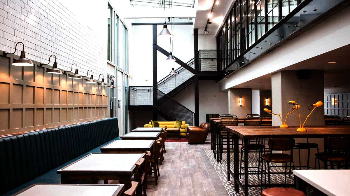 Student studying in a residence room